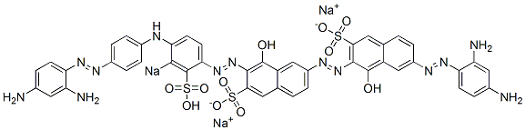 7-[(2,4-Diaminophenyl)azo]-7'-[[4-[[4-[(2,4-diaminophenyl)azo]phenyl]amino]-3-sodiosulfophenyl]azo]-1,8'-dihydroxy[2,2'-azobisnaphthalene]-3,6'-disulfonic acid disodium salt Struktur