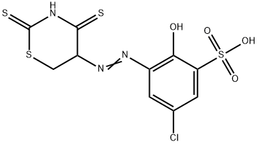 5-Chloro-2-hydroxy-3-[(tetrahydro-2,4-dithioxo-2H-1,3-thiazin-5-yl)azo]benzenesulfonic acid Struktur