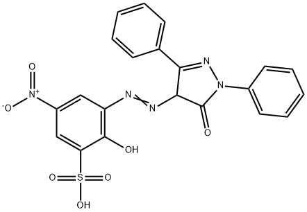 3-[(4,5-dihydro-5-oxo-1,3-diphenyl-1H-pyrazol-4-yl)azo]-2-hydroxy-5-nitrobenzenesulphonic acid Structure