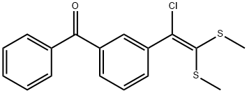 3-[1-クロロ-2,2-ビス(メチルチオ)ビニル]ベンゾフェノン 化学構造式