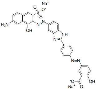 disodium 5-[[4-[5-[(7-amino-1-hydroxy-3-sulphonato-2-naphthyl)azo]-1H-benzimidazole-2-yl]phenyl]azo]salicylate 结构式
