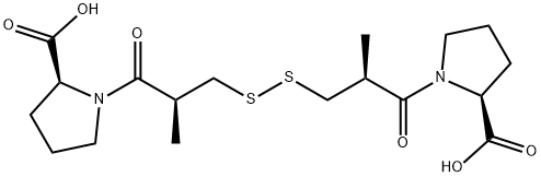 1,1'-[ジチオビス[(S)-2-メチル-1-オキソ-3,1-プロパンジイル]]ビス-L-プロリン 化学構造式
