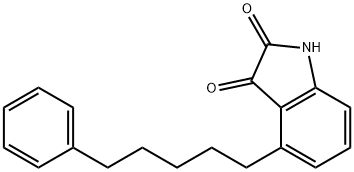 4-(5-フェニルペンチル)-1H-インドール-2,3-ジオン 化学構造式