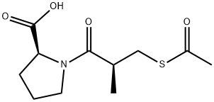1-[(2S)-3-(アセチルチオ)-2-メチルプロピオニル]-L-プロリン水和物 化学構造式