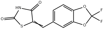 5-[(2,2-二氟-1,3-苯并二恶茂-5-基)亚甲基]噻唑烷-2,4-二酮 结构式