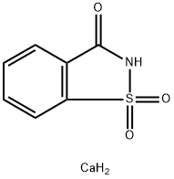 ビス[(2,3-ジヒドロ-1,2-ベンゾイソチアゾール1,1-ジオキシド)-2-イル]カルシウム 化学構造式