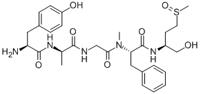 L-Tyr-D-Ala-Gly-N-メチル-L-Phe-N-[(1S)-1-(ヒドロキシメチル)-3-(メチルスルフィニル)プロピル]-NH2 化学構造式