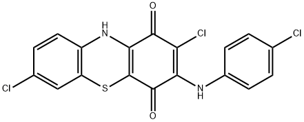 3-[(4-クロロフェニル)アミノ]-2,7-ジクロロ-1H-フェノチアジン-1,4(10H)-ジオン 化学構造式