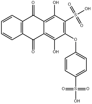 9,10-dihydro-1,4-dihydroxy-9,10-dioxo-3-(4-sulphophenoxy)anthracene-2-sulphonic acid  Structure