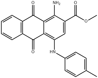 methyl 1-amino-9,10-dihydro-4-[(4-methylphenyl)amino]-9,10-dioxoanthracene-2-carboxylate Struktur