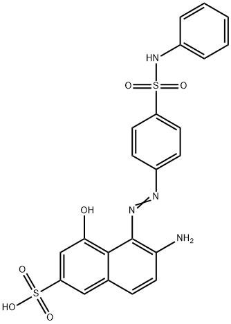 6-amino-5-[(4-anilinosulfonylphenyl)azo]-4-hydroxynaphthalene-2-sulphonic acid Struktur