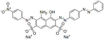 4-アミノ-5-ヒドロキシ-3-[(4-ニトロフェニル)アゾ]-6-[[4-(フェニルアゾ)フェニル]アゾ]ナフタレン-2,7-ジスルホン酸二ナトリウム 化学構造式
