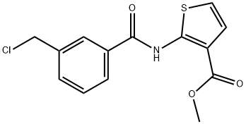 2-(3-(氯甲基)苯甲酰胺基)噻吩-3-羧酸甲酯,648859-85-2,结构式
