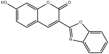 7-ヒドロキシ-3-(ベンゾオキサゾール-2-イル)-2H-1-ベンゾピラン-2-オン 化学構造式