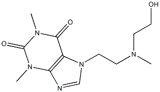 3,7-ジヒドロ-7-[2-[(2-ヒドロキシエチル)メチルアミノ]エチル]-1,3-ジメチル-1H-プリン-2,6-ジオン 化学構造式