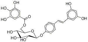 Resveratrol 4'-(6"-galloylglucoside) Structure