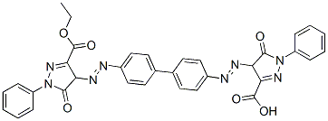 4,4'-[(1,1'-Biphenyl-4,4'-diyl)bis(azo)]bis(4,5-dihydro-5-oxo-1-phenyl-1H-pyrazole-3-carboxylic acid ethyl) ester Structure