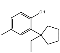 2-(1-エチルシクロペンチル)-4,6-ジメチルフェノール 化学構造式