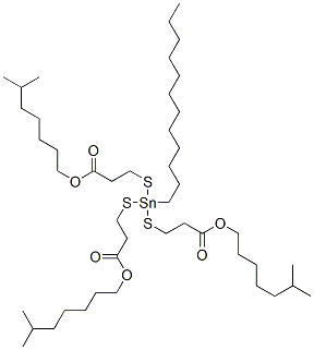 triisooctyl 3,3',3''-[(dodecylstannylidyne)tris(thio)]tripropionate  Struktur
