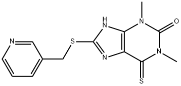 8-[(3-Pyridylmethyl)thio]-3,7-dihydro-1,3-dimethyl-6-thioxo-1H-purin-2-one Structure