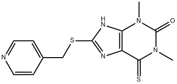 8-[(4-Pyridylmethyl)thio]-3,7-dihydro-1,3-dimethyl-6-thioxo-1H-purin-2-one Structure