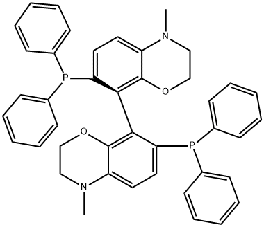 (aR)-4,4′-ジメチル-7,7′-ビス(ジフェニルホスフィノ)-2,2′,3,3′-テトラヒドロ-8,8′-ビ[4H-1,4-ベンゾオキサジン] 化学構造式
