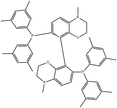 R-(+)-N,N'-DIMETHYL-7,7'-BIS(DI(3,5-XYLYL)PHOSPHINO)-3,3',4,4'-TETRAHYDRO-8,8'-BI-2H-1,4-BENZOXAZINE ISOPROPANOL ADDUCT Structure