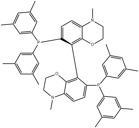 R-(+)-N,N'-DIMETHYL-7,7'-BIS(DI(3,5-XYLYL)PHOSPHINO)-3,3',4,4'-TETRAHYDRO-8,8'-BI-2H-1,4-BENZOXAZINE ISOPROPANOL ADDUCT Structure
