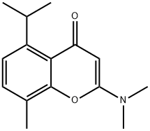 4H-1-Benzopyran-4-one, 2-(dimethylamino)-5-(1-methylethyl)-8-methyl- Struktur