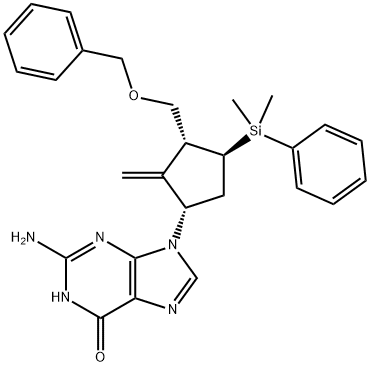 6-O-Benzyl-4-dehydroxy-4-diMethylphenylsilyl Entecavir Struktur