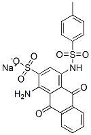 sodium 1-amino-9,10-dihydro-4-[[(4-methylphenyl)sulphonyl]amino]-9,10-dioxoanthracene-2-sulphonate Structure