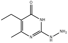 5-Ethyl-2-hydrazino-6-methylpyrimidin-4(3H)-one, 65004-40-2, 结构式