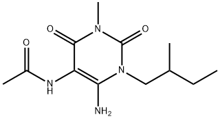 Acetamide,  N-[6-amino-1,2,3,4-tetrahydro-3-methyl-1-(2-methylbutyl)-2,4-dioxo-5-pyrimidinyl]- 结构式