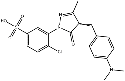4-chloro-3-[4-[[4-(dimethylamino)phenyl]methylene]-4,5-dihydro-3-methyl-5-oxo-1H-pyrazol-1-yl]benzenesulphonic acid 结构式
