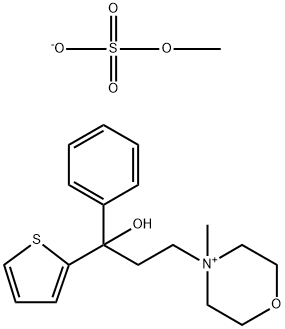 4-[3-hydroxy-3-phenyl-3-(2-thienyl)propyl]-4-methylmorpholinium methyl sulphate Struktur