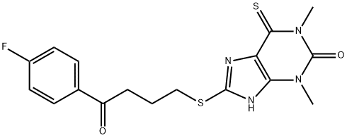 8-[[3-(4-Fluorobenzoyl)propyl]thio]-1,7-dihydro-1,3-dimethyl-6-thioxo-2H-purin-2-one Structure
