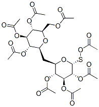 .alpha.-D-Glucopyranoside, 2,3,4,6-tetra-O-acetyl-.beta.-D-glucopyranosyl 1-thio-, tetraacetate Struktur