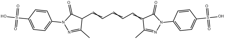 p-[4-[5-[1,5-dihydro-3-methyl-5-oxo-1-(4-sulphophenyl)-4H-pyrazol-4-ylidene]penta-1,3-dienyl]-4,5-dihydro-3-methyl-5-oxo-1H-pyrazol-1-yl]benzenesulphonic acid Struktur