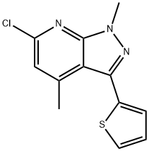 6-CHLORO-1,4-DIMETHYL-3-(2-THIENYL)-1H-PYRAZOLO[3,4-B]PYRIDINE 结构式