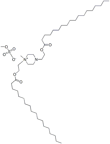 1-methyl-1,4-bis[2-[(1-oxooctadecyl)oxy]ethyl]piperazinium methyl sulphate Structure