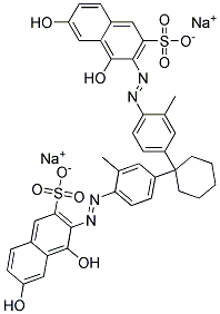 Dinatrium-3,3'-[cyclohexylidenbis[(2-methyl-4,1-phenylen)azo]]bis(4,6-dihydroxynaphthalin-2-sulfonat)