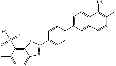 2-[4-(5-amino-6-methyl-2-naphthyl)phenyl]-6-methylbenzothiazole-7-sulphonic acid Structure