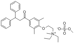 Ethanaminium, 2-N,N-diethyl-2-(2,6-dimethyl-4-(1-oxo-3,3-diphenylpropy l)phenoxy)-N-methyl-, methyl sulfate Struktur