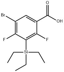 5-溴-2,4-二氟-3-(三乙基甲硅烷基)苯甲酸,651027-08-6,结构式