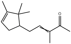 3-methyl-5-(2,2,3-trimethyl-3-cyclopenten-1-yl)pent-3-en-2-one Struktur