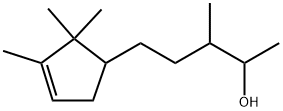 5-(2,2,3-トリメチル-3-シクロペンテン-1-イル)-3-メチルペンタン-2-オール 化学構造式