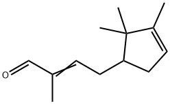 2-メチル-4-(2,2,3-トリメチル-3-シクロペンテン-1-イル)-2-ブテン-1-アール 化学構造式