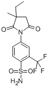 4-(3-エチル-3-メチル-2,5-ジオキソピロリジン-1-イル)-2-(トリフルオロメチル)ベンゼンスルホンアミド 化学構造式