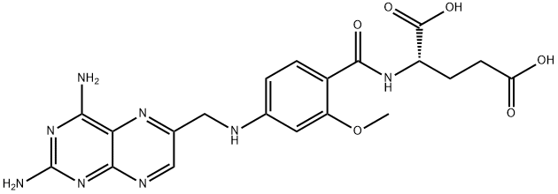 N-(4-(((2,4-Diamino-6-pteridinyl)methyl)amino)-2-methoxybenzoyl)-L-glu tamic acid Struktur