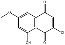 2-クロロ-6-メトキシ-8-ヒドロキシ-1,4-ナフトキノン 化学構造式